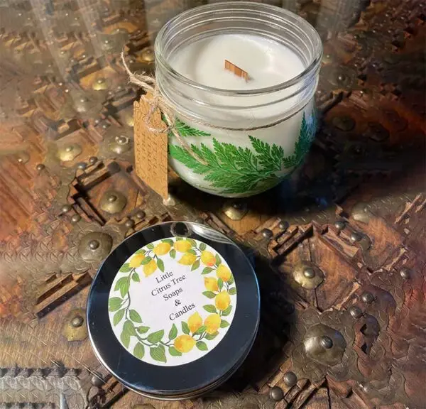 Green Fern Forest - soy candle with crackling wood wick